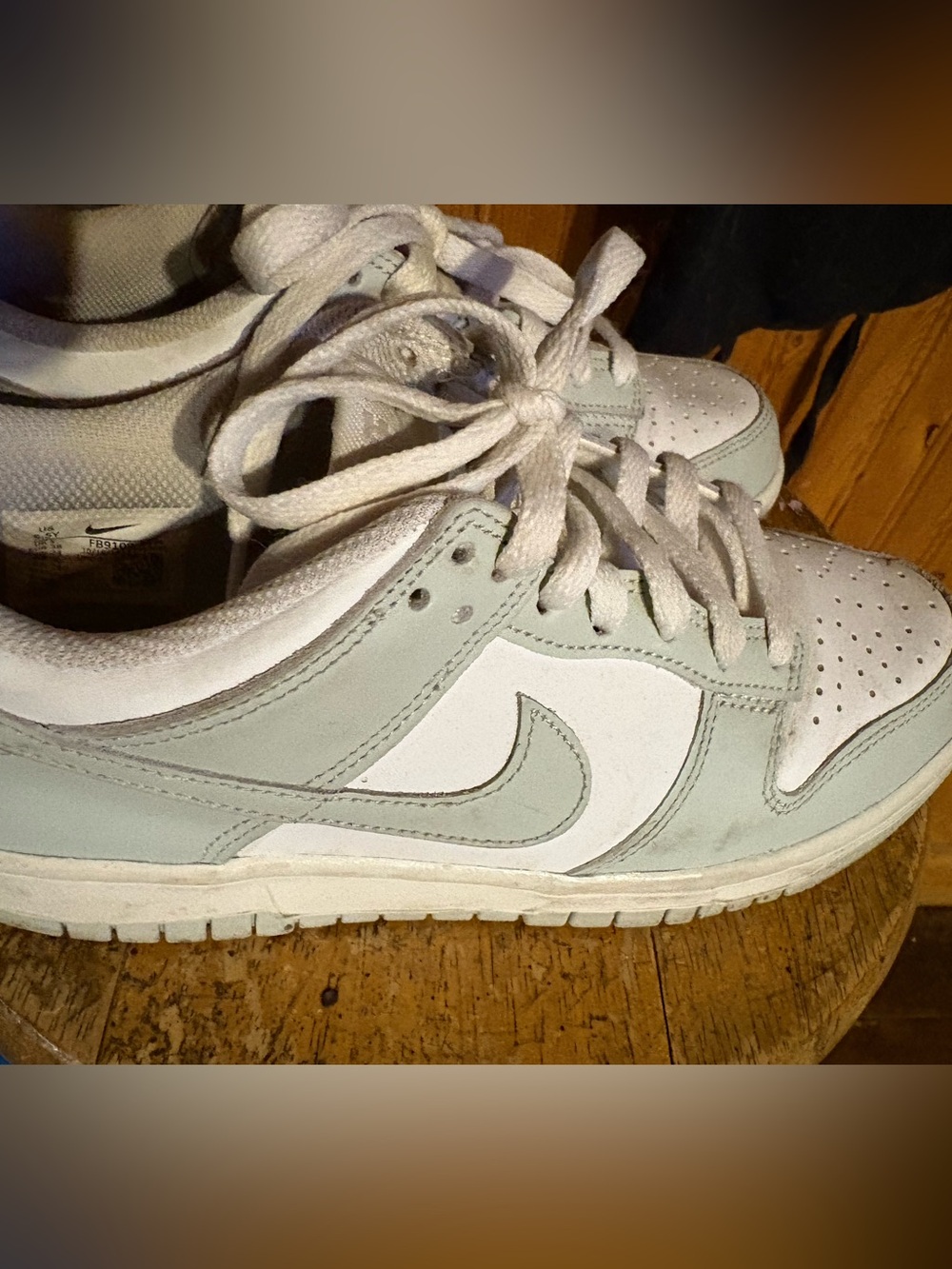 Nike Women’s Low-Top Sneakers in White and Pale Green
